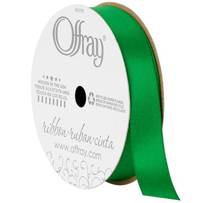 Offray Ribbon, White 1 1/2 inch Grosgrain Polyester Ribbon, 12 feet 