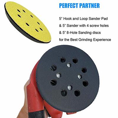 2 Pieces 5 Inch 8 Hole Hook and Loop Orbital Sander Replacement Pad Backing  Pad (Black,)