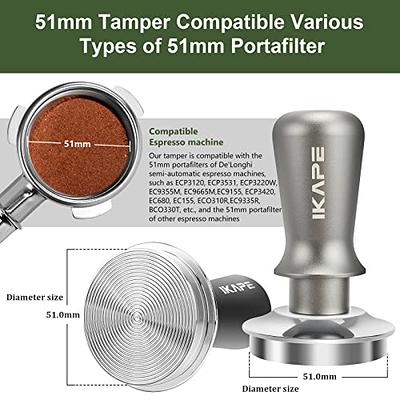 Coffee Tamper 51mm 100% Stainless Steel Barista Tools, Espresso Tamper Tool