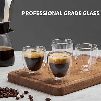 Espresso Cups Shot Glass Coffee Set of 4 - Double Wall Thermo