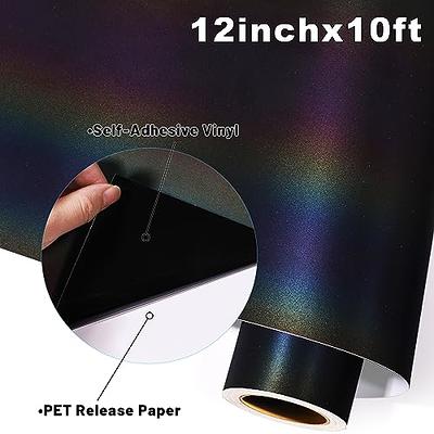 GIRAFVINYL Black Reflective Vinyl Permanent Vinyl Roll - 12 x 10FT  Reflective Adhesive Vinyl for DIY Craft and Home,Car Decor (Rainbow Black)  - Yahoo Shopping