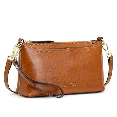 Chic Womens Leather Satchel Bag Leather Crossbody Purse, Brown