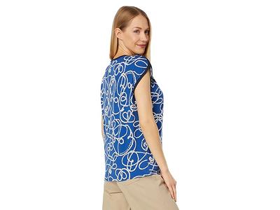 Tommy Hilfiger Printed Dolman Blouse (Knotty Ropes/Marina Blue Multi)  Women's Clothing - Yahoo Shopping