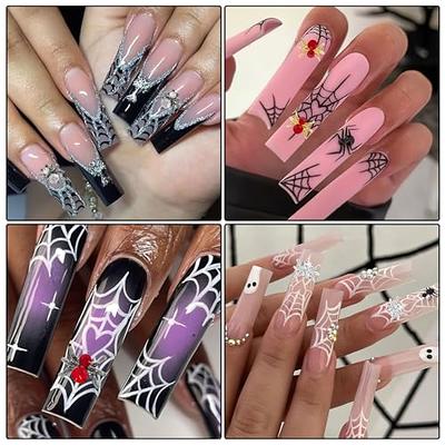 HipZySticKy Nail Art Decals WaterSlide Nail Transfers Stickers Animals -  Spiders - Black Widow Spider Creepy Nail Decals -