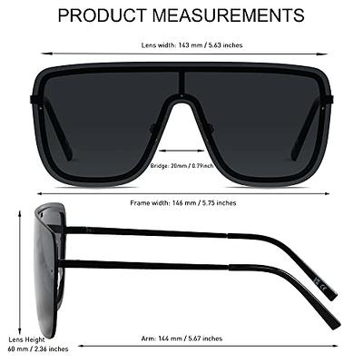 Fullgren Trendy Oversized Square Rimless Sunglasses for Women Men UV400  Metal Sun Glasses