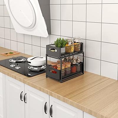 White Steel Pull Out Under Sink Organizer with 2 Drawers