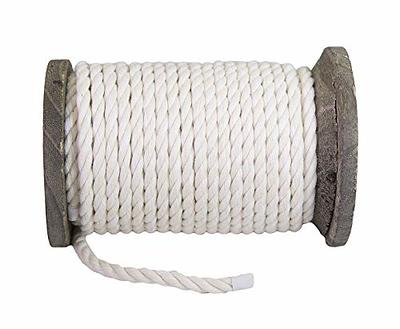 Ravenox Colorful Twisted Cotton Rope, (White)(3/8 Inch x 50 Feet)