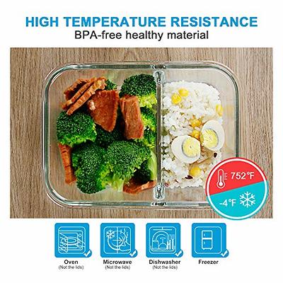 5 Pack 35.5oz Food Storage Containers 2 Compartments Glass Meal Prep  Containers with Lids for Adult Food Prep Containers with Divider Reusable  Lunch Bento Box Meal Prep Bowl - Yahoo Shopping