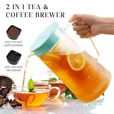 SUNVIVI 3 Quart Iced Tea Coffee Maker with Glass Pitcher,Iced Tea