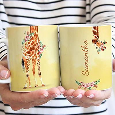 Wassmin Personalized Giraffe Mug Cup Giraffe Gifts For Women Girls