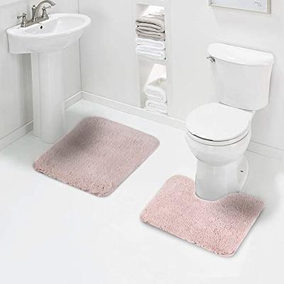 SUSSEXHOME Toilet Mat Set Gray, 2-Piece Cotton Bathroom Contour