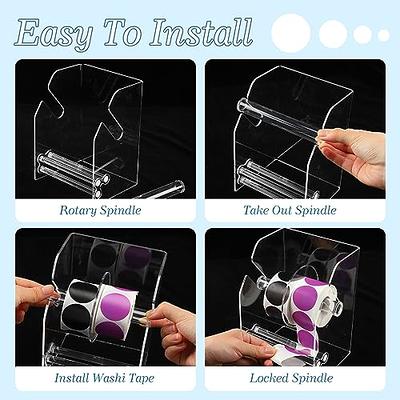 Geosar 2 Pcs Adjustable Acrylic Sticker Dispenser 3 or 6 Disks