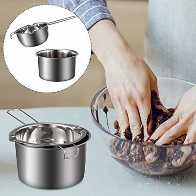 Double Boiler Melting Pot with 600ML,Stainless Steel Chocolate Melting Pot with Heat Resistant Handle for Butter Candy Butter Cheese, Candle Making