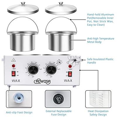 Double Wax Warmer Electric Wax Warmer Professional Machine For Hair  Removal, Valentine'S Day Gifts Wax Heater For Paraffin Facial Skin Body Spa  Salon Equipment With Adjustable Temperature Set (White Double Pot)