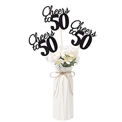 50th Birthday Decorations Party Centerpieces, Black and Gold Stick