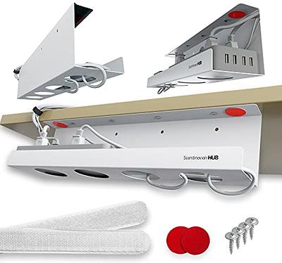 Cable Management net - Under Desk Wire Management - Flexible Under Desk  Cable Management Tray White