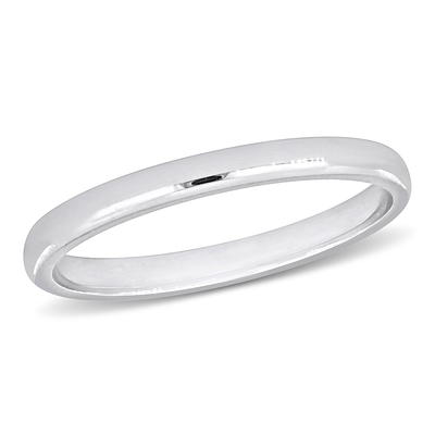 Zales Men's 8.0mm Bevel Edge Comfort Fit Wedding Band in Sterling