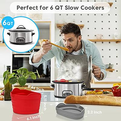 2 Pack Silicone Slow Cooker Liners,Reusable Cooking Bags Fit 6-7