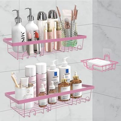 YASONIC Corner Adhesive Shower Caddy, with Soap Holder and 12