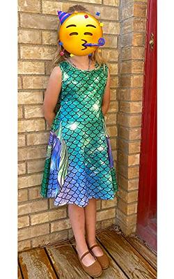 Funnycokid Girls Mermaid Dress Summer Sundress Kids Birthday