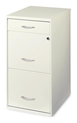 Space Solutions 18in Deep 3 Drawer Mobile Metal File Cabinet Teal