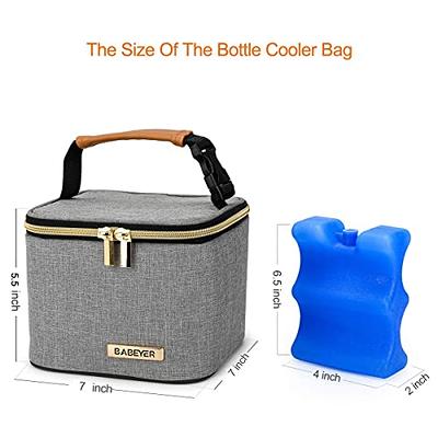 BABEYER Breast Milk Cooler Bag with Ice Pack Fits 4 Baby Bottles