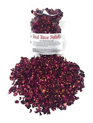 Red Rose Petals - Pure, All Natural & Edible Rose Petals - Dried