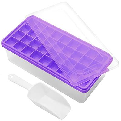 Food-grade Silicone Ice Cube Tray with Lid and Storage Bin for Freezer,  Easy-Release 36 Small Nugget Ice Tray with Spill-Resistant Cover&Bucket