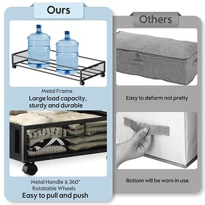 Uyokcnie Under Bed Storage Containers, Under Bed Shoe Storage With Wheels,  Bedroom Storage Organization with Handles, Under Bed Storage Bins Drawer