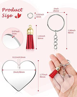 YETOOME Acrylic Heart Keychain Blanks, 120 Pcs Clear Heart