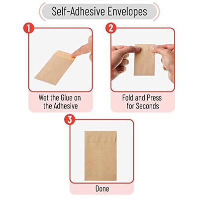 100 Pack Kraft Small Coin Envelopes Self-Adhesive Seed Envelopes