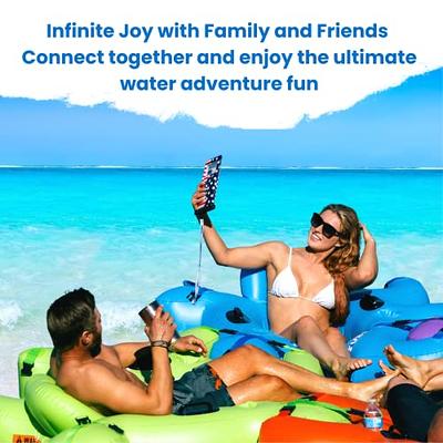 Fluzzle Tube Inflatable Water Tube with Backrest & Cup Holders