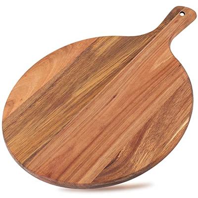 KARRYOUNG Acacia Wood Cutting Board with Handle - Wooden Charcuterie Board  for Bread, Meat, Fruits, Cheese and Serving，Butcher Block Carving Board for