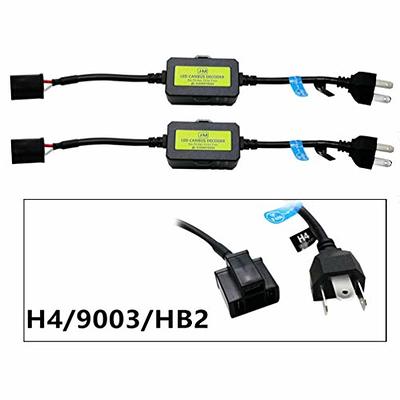 KaTur Voiture LED Phare Canbus sans Erreur LED Décodeur H4 9003 HB2 Plug &  Play Ordinateur Avertissement Canceller & Anti Flicker (Pack de 2)