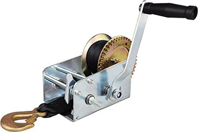 Bravex Boat Winch Heavy Duty Steel 2000lbs Trailer Winch, Hand Winch with  Steel Cable with Hook, Two Way Ratchet Crank Winch for SUV, ATV, Gear Cable