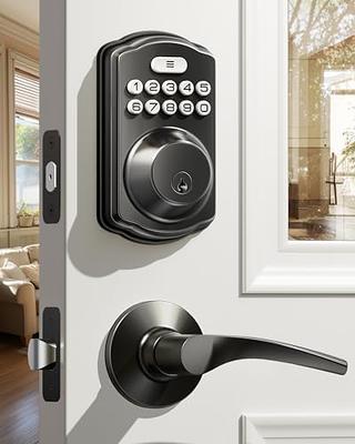 Keyless Entry Door Lock, Electronic Keypad Deadbolt with Handle, Auto Lock  Front Door Handle Sets, Easy to Install, 50 User Codes, Security Waterproof  Smart Locks for Front Door, Home/Hotel Use 