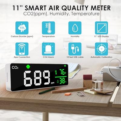 Co2 Detector Monitor, Co2 Carbon Dioxide Air Quality Sensor, Air Quality  Sensor With Usb Cable - Temperature And Humidity Detector - For Home /  Office