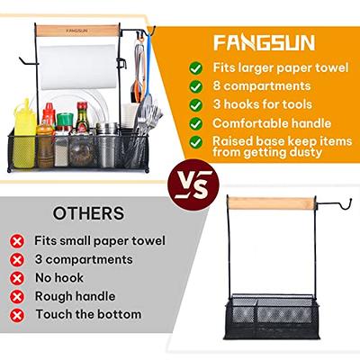 FANGSUN Grill Caddy, BBQ Caddy with Paper Towel Holder, Picnic Griddle  Caddy for Outdoor Camping, Barbecue Accessories Storage Organizer for  Utensil