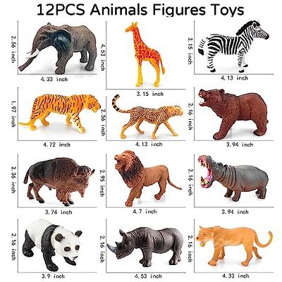 Animals Figures Toys, 16 Pieces Realistic Animals Playset for Kids, Jumbo  Wild Zoo Animals for Kids 3-5 Years