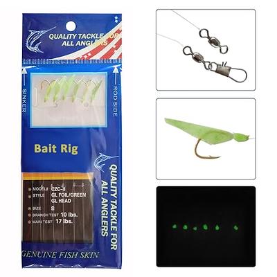 JSHANMEI Fishing Bait Rigs Lures - 15 Packs Real Fish Skin Fishing