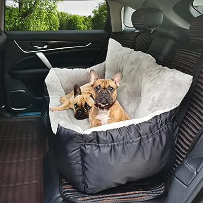 BurgeonNest Dog Car Seat for Small Dogs, Fully Detachable and Washable Dog Carseats Small Under 25, Soft Dog Booster SEATS with Storage Pockets and