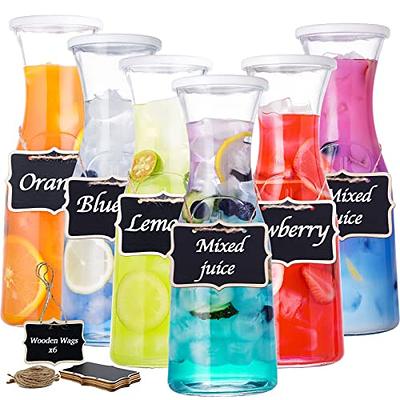 Glass Carafe Pitcher - HIHUOS 34oz Water Carafe Set for Mimosa Bar