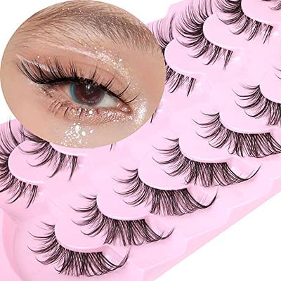 kmilro Manga Lashes Clear Band False Eyelashes 7 Pairs Anime