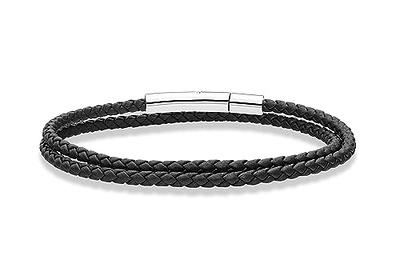 Handmade Thick Braided Leather Choker Necklace with Industrial Stainless  Steel Magnetic Clasp - Genuine Leather Necklace for Men - Available sizes