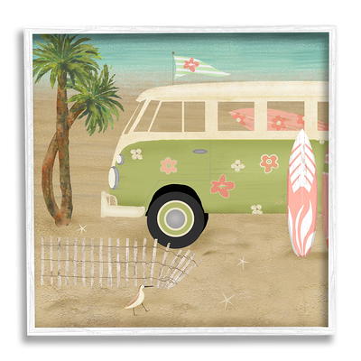 Stupell Industries Hippy Travel Van Beach Chair Picnic Ocean