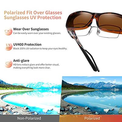 Joopin Sunglasses Fit Over Glasses, Polarized 100% UV Protection Wrap-around  Sunglasses for Men & Women Driving 