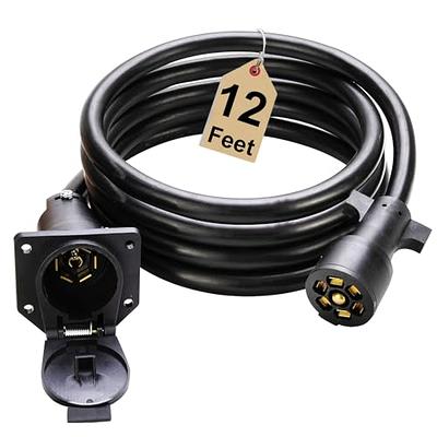 CXTM 7-Way Trailer Extension Cord Wire Cable(12FT), 7 Way Trailer