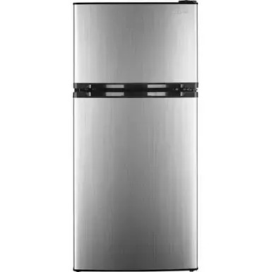 Insignia - 3.0 Cu. ft. Mini Fridge with Top Freezer - Stainless Steel