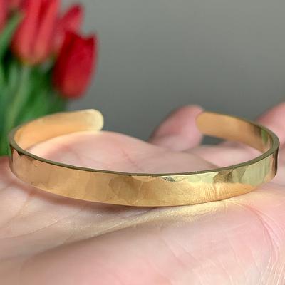 Wide Gold Wire Cuff Bracelet