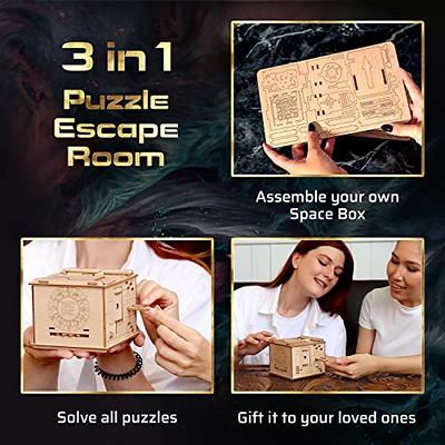  WOODEN.CITY Treasure Chest Escape Room in a Box - Hard Puzzle  Box for Adults Wooden Kit - Cluebox Escape Puzzle - 3D Escape Room Puzzles  - Wooden Mechanical Puzzles for Adults - Pirates Puzzle Box : Toys & Games